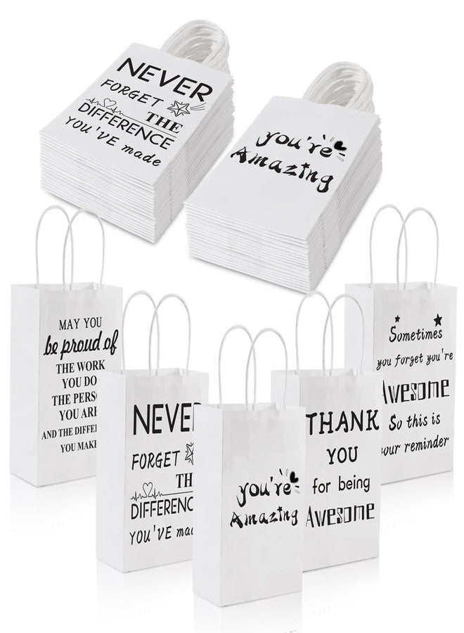 BHHQHH 30 Pcs Employee Appreciation Gift Bags Thank You Gift Bags Small Goody Treat Bag with Handle for CNA Week Coworkers Teachers Staff Volunteer(8.3 * 5.9 * 3.15 Inch) - Image 1