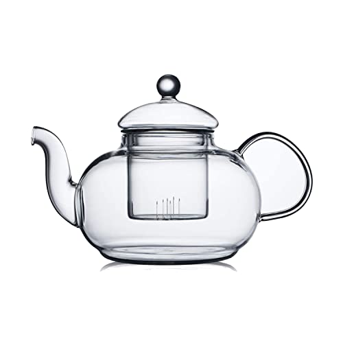 CNGLASS Glass Teapot Stovetop SafeClear Teapot with Removable Infuser 203 ozLoose Leaf and Blooming Tea Maker - Image 1
