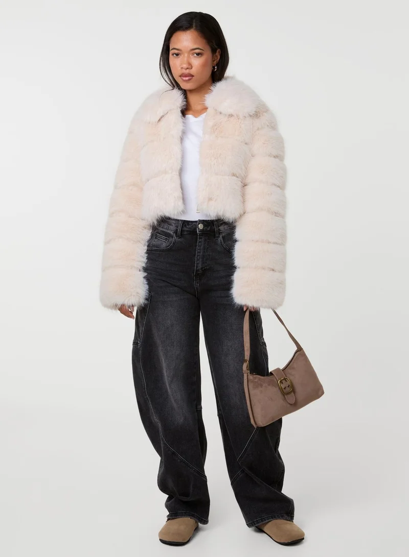 Faux Fur Cropped Coat