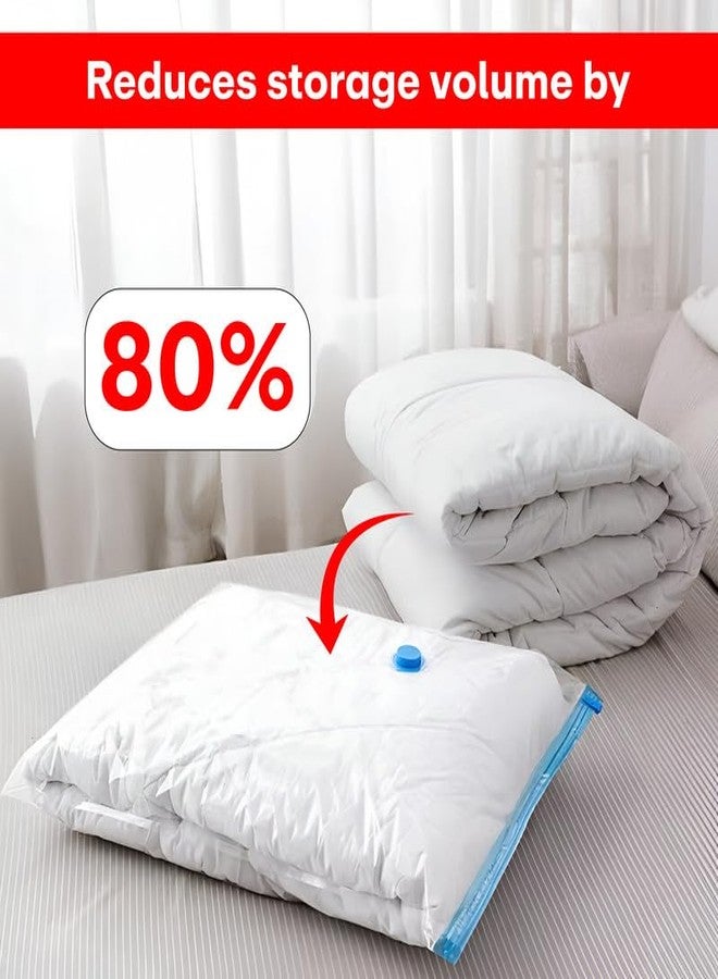 PRIME PICK Jumbo Vacuum Storage Bag Compression Organizer Hand Pump Included Space Saving Multi Purpose Use Durable Plastic Clothes Bedding Travel Blue 100x80 cm - Image 4