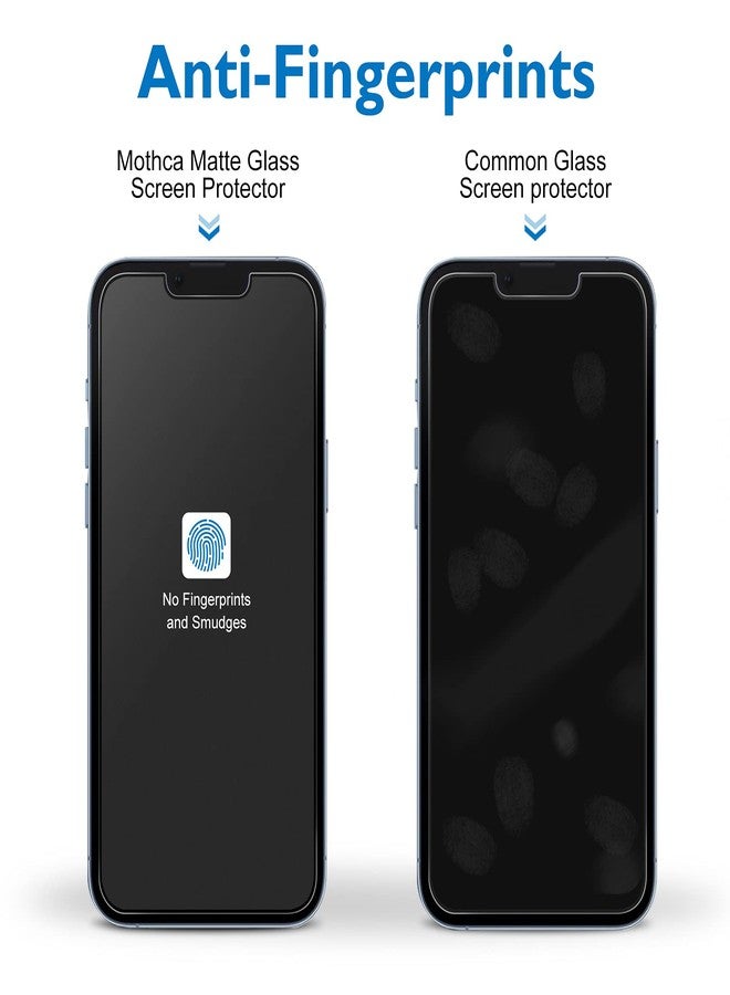 Mothca 2 Pack Matte Glass Screen Protector for iPhone 16e / iPhone 14 / iPhone 13 / iPhone 13 Pro [6.1 Inch] Anti-Glare & Anti-Fingerprint Tempered Glass, [Easy Installation Frame] Smooth as Silk - Image 4