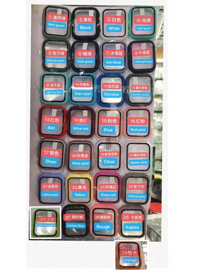 For Apple Applewatch Watch Case Anti-fall Tempered Film One-piece Pc Hard Case IWatch76543 Case-Color:Dan Cyan-Exterior Dimension:38mm Carton Packaging