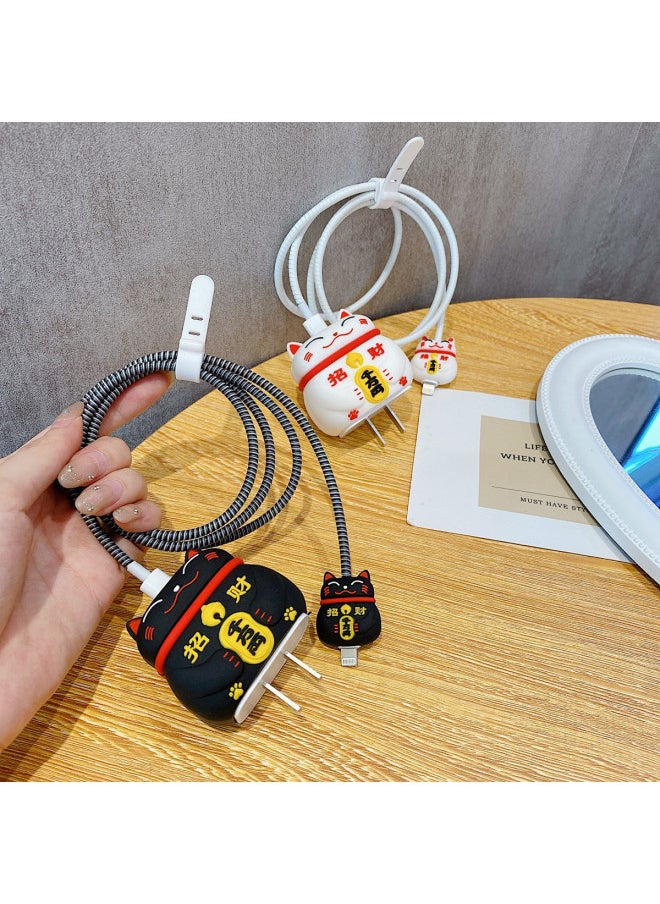 Generic - Cartoon Charger Protective Cover Suitable For Apple Fast Charging Head 18/20W Charging Head Protective Cover Winder-Color:Venom (set Of 2) - Image 1