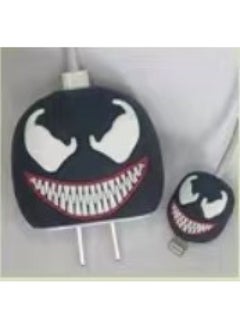 Cartoon Charger Protective Cover Suitable For Apple Fast Charging Head 18/20W Charging Head Protective Cover Winder-Color:Venom (set Of 2)