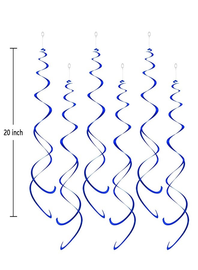 ZOOYOO Party Swirl Decorations, Blue and Orange Foil Ceiling Hanging Swirl Decoration, Whirls Decorations for Birthday Wedding Anniversary Graduation Party Supplies, Pack of 20 - Image 4