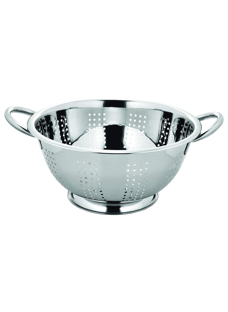 Prabha Strainer Stainless Steel Colander 26cm| Sieves Rice Colander for Rice Straining | Bowl Strainers for Kitchen Sink | Vegetable Drainer Colanders with Handle |Washing Fruits Poha Chalni - Image 2