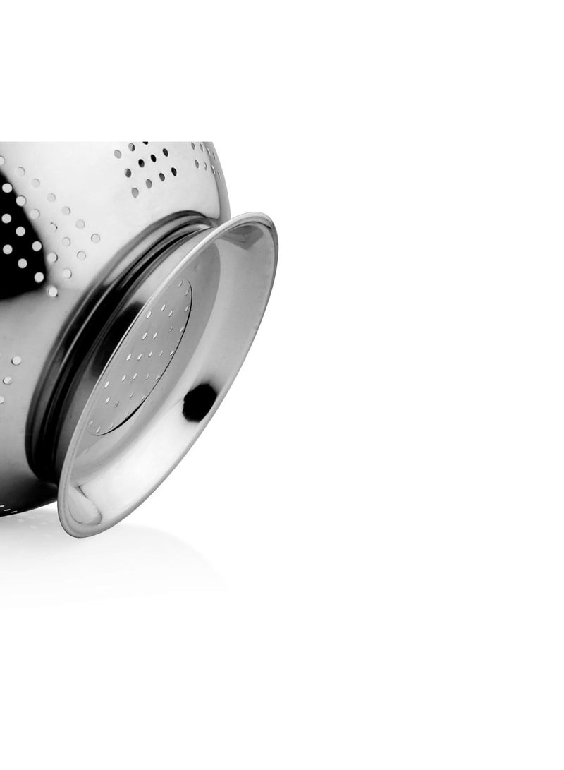 Prabha Strainer Stainless Steel Colander 26cm| Sieves Rice Colander for Rice Straining | Bowl Strainers for Kitchen Sink | Vegetable Drainer Colanders with Handle |Washing Fruits Poha Chalni - Image 4