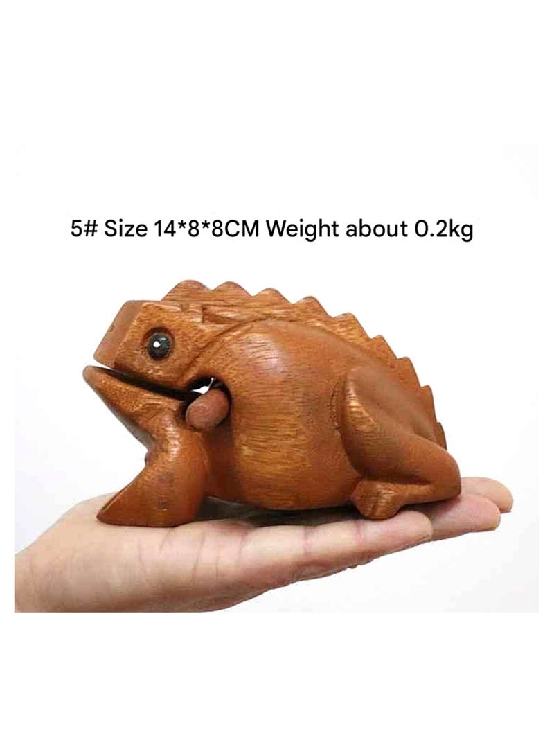 Generic ELIKLIV Natural Wooden Frog Guiro File Percussion Instrument - 5 Inch Creative Music Gift Adult Fun Scary Noise Maker  - Image 2