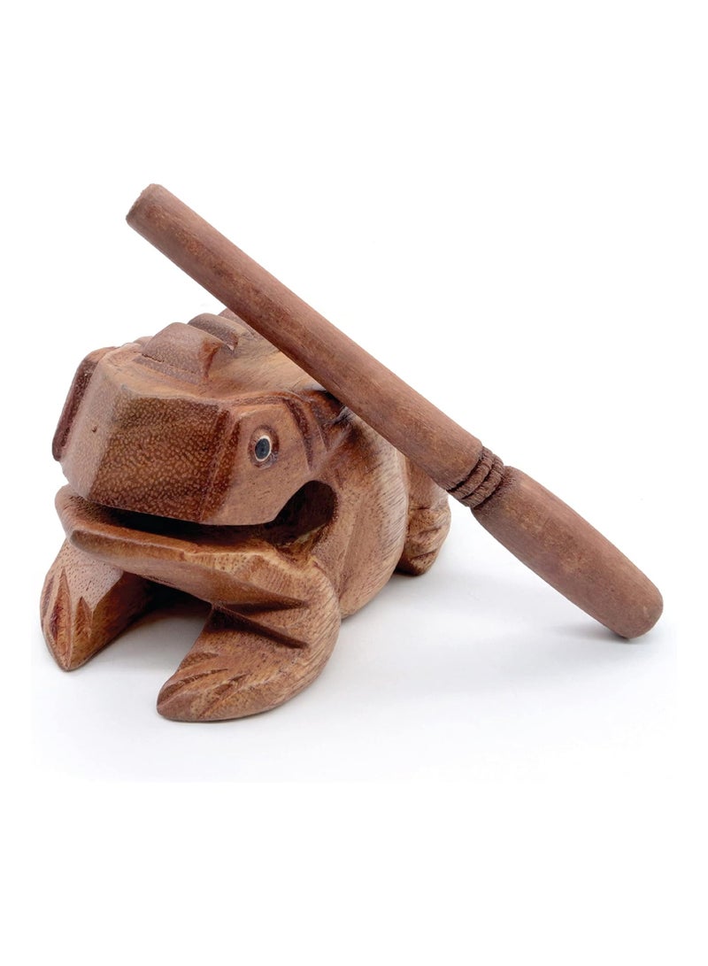 Generic ELIKLIV Natural Wooden Frog Guiro File Percussion Instrument - 5 Inch Creative Music Gift Adult Fun Scary Noise Maker  - Image 4