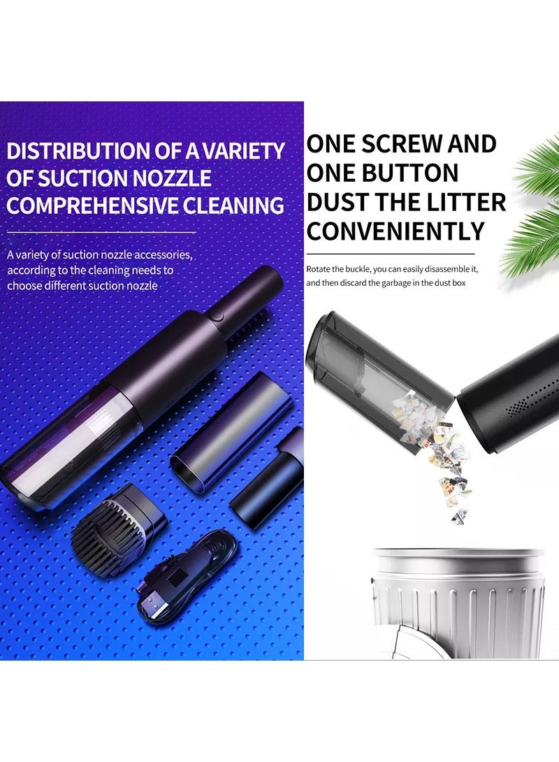 إيه جي دي مكنسةٌ كهربائية صغيرة محمولة باليد لتنظيف السيارة 120 وات تشحن بكابل يو إس بي من إيه جي دي أسود - Image 5