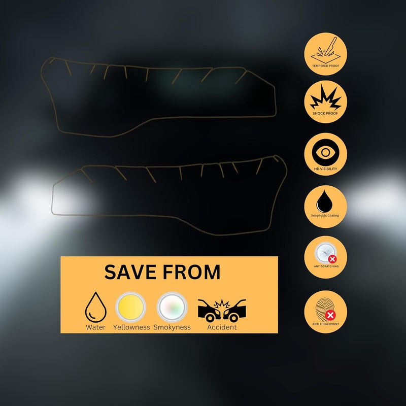 10H2 Self Adhesive Car Headlight Tempered Glass | Headlight Protector | Scratch Resistant | DIY | UV Protection | Weather-Resistant|Gloss Finish|Compatible with Tata New/Old Car (Nexon 2nd Generation) - Image 5