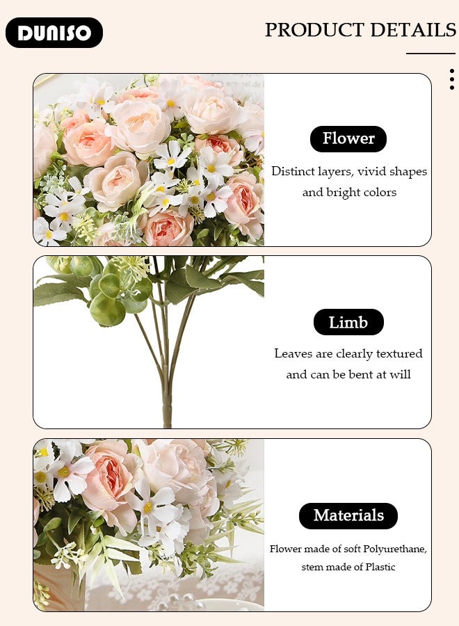 DUNISO ديكور زهور صناعية لتزيين الطاولات زهور توليب مزيفة باقات حرير ترتيب للمنزل وغرفة المكتب وحفلات الزفاف - Image 2