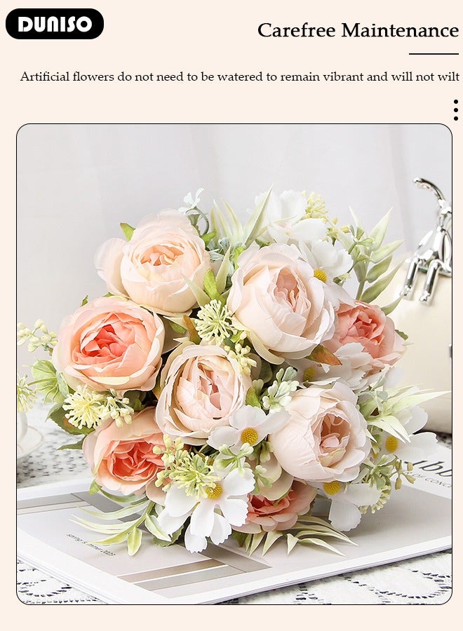 DUNISO ديكور زهور صناعية لتزيين الطاولات زهور توليب مزيفة باقات حرير ترتيب للمنزل وغرفة المكتب وحفلات الزفاف - Image 5