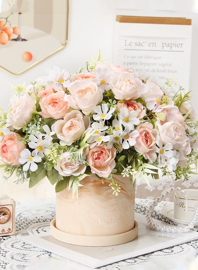 DUNISO ديكور زهور صناعية لتزيين الطاولات زهور توليب مزيفة باقات حرير ترتيب للمنزل وغرفة المكتب وحفلات الزفاف - Image 1