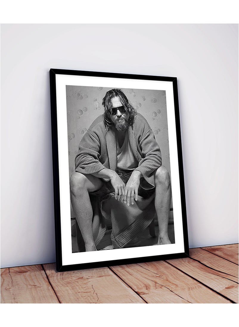Spoil Your Wall Beard Man Bathroom Funny Design Wall Poster with Black Frame, Wall Arts Home Décor Photo Frames, 30x40 cm by Spoil Your Wall  - Image 2