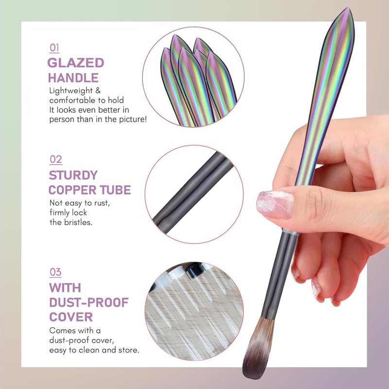 Ruby Face Rubuface Acrylic Brush Set | 4 Pcs Acrylic Nail Brush Set Nail Extensions | Natural Brush | sturdy Crystal body Smooth application | Acrylics Nail Brush Size 6/8/10/12 - Image 4