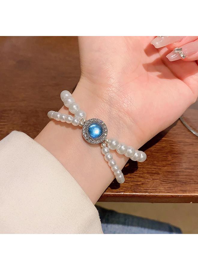 Korean Vintage Pearl Bracelet Women High-end Sense Niche Titanium Steel Bracelet Couples Bracelet Jewelry