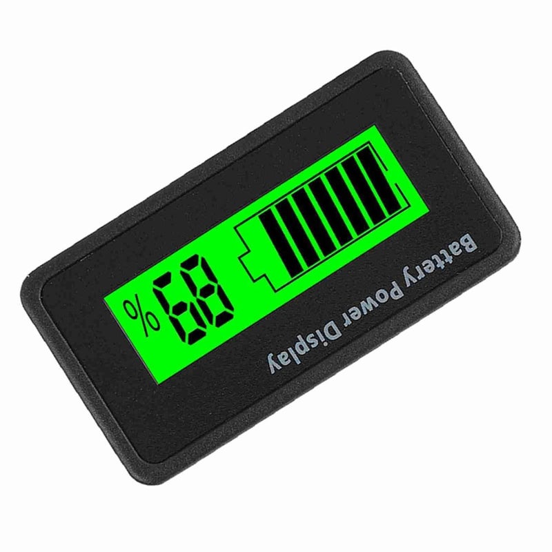 Universal Battery Capacity Indicator 12V 48V LCD Voltage Meter Backlit Display Reverse Polarity Protection Green Light - Image 1