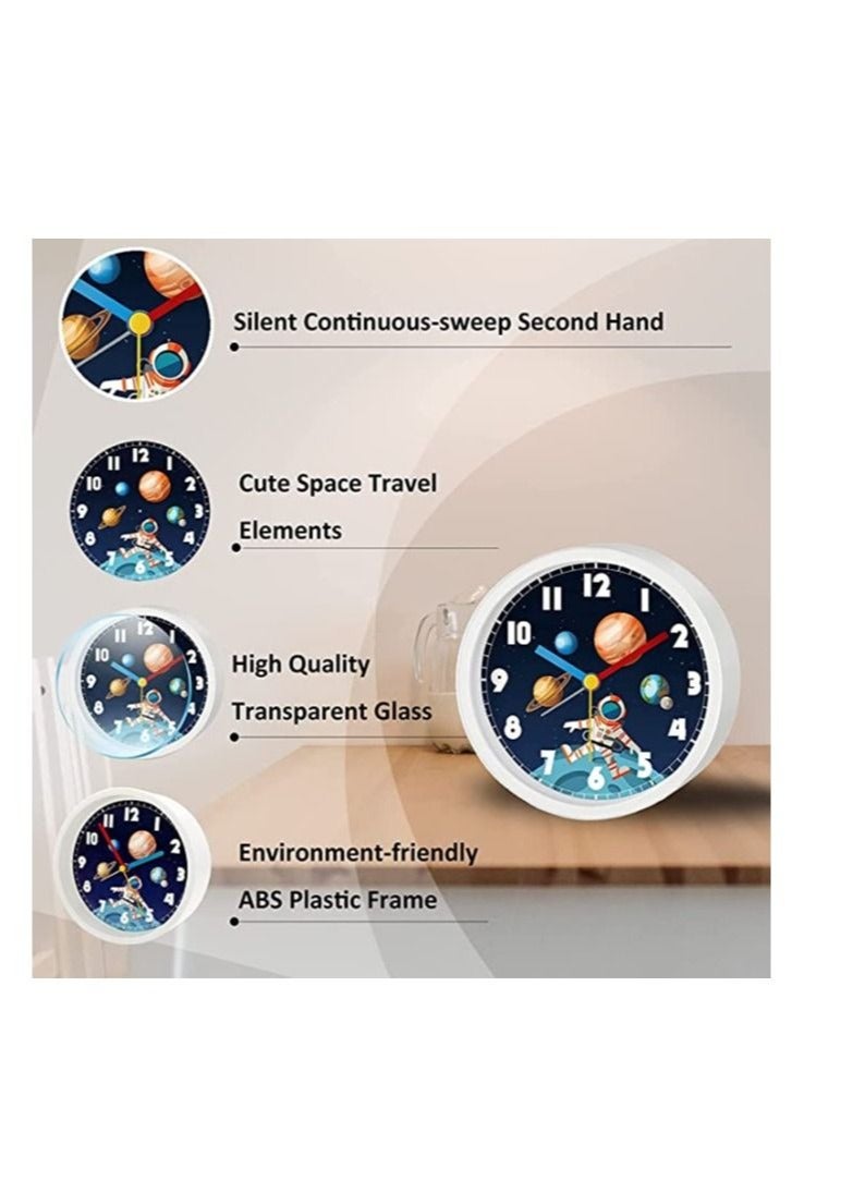 كابتن تيك Kids Desk Alarm Clock, Space Travel Theme Decor Clock for Bedroom Bedside Desk Shelf,Silent Non Ticking Clock, Student Dedicated Small Alarm Clock Simple Bedside Mute Clock Clock(Without Battery） - Image 5