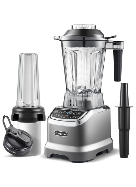 2 in 1 Stand Mixer with Two Mixing Containers Blender Mixer, High Performance Mixer 1800 Watt Mixer Smoothie Maker with 6 Blades, Portable 600 ml Bullet Mixer with Lid 1.85 Litre