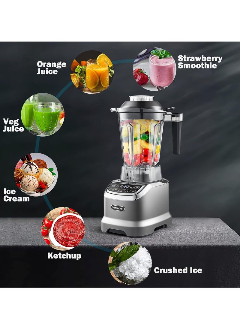 2 in 1 Stand Mixer with Two Mixing Containers Blender Mixer, High Performance Mixer 1800 Watt Mixer Smoothie Maker with 6 Blades, Portable 600 ml Bullet Mixer with Lid 1.85 Litre