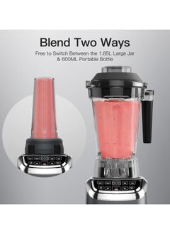 amzchef 2 in 1 Stand Mixer with Two Mixing Containers Blender Mixer, High Performance Mixer 1800 Watt Mixer Smoothie Maker with 6 Blades, Portable 600 ml Bullet Mixer with Lid 1.85 Litre  - Image 4