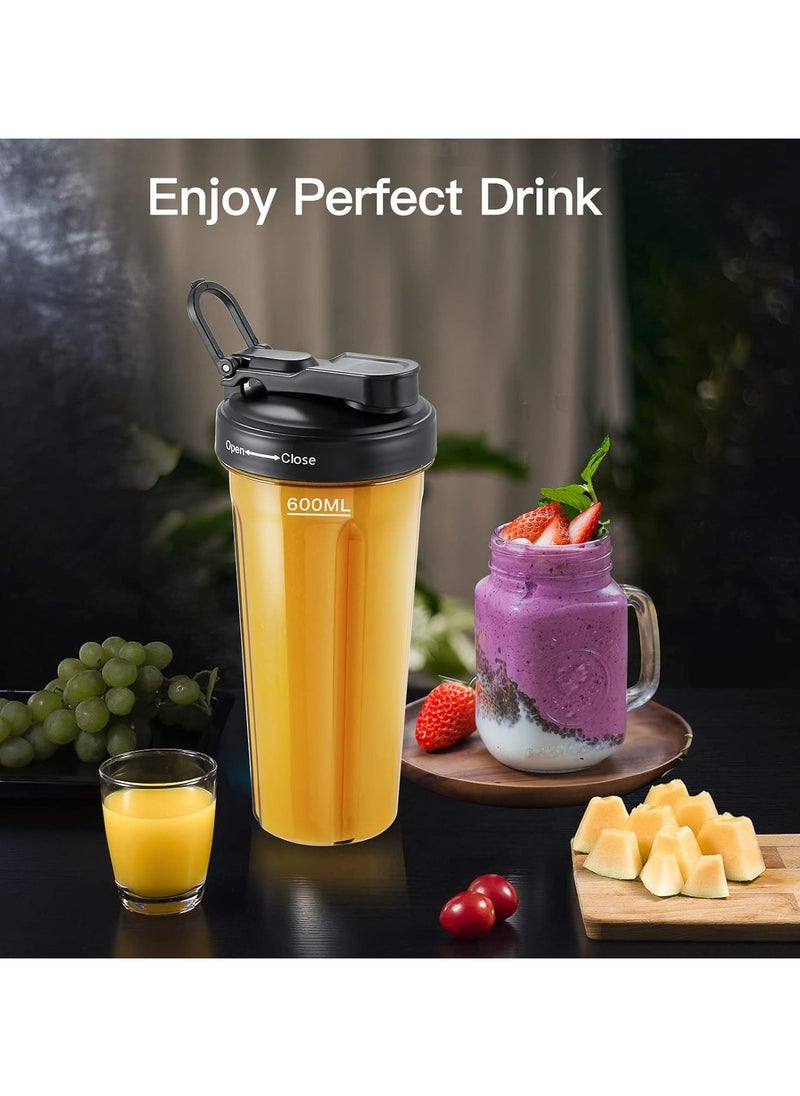 2 in 1 Stand Mixer with Two Mixing Containers Blender Mixer, High Performance Mixer 1800 Watt Mixer Smoothie Maker with 6 Blades, Portable 600 ml Bullet Mixer with Lid 1.85 Litre