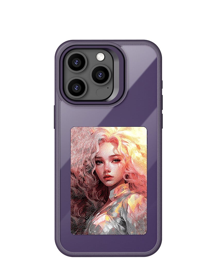 Smart Ink Phone Case,DIY Ink Screen,Compatible with IPhone15Pro,purple - Image 1