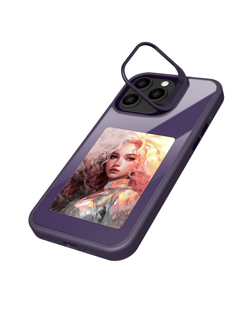 Smart Ink Phone Case,DIY Ink Screen,Compatible with IPhone15Pro,purple - Image 3