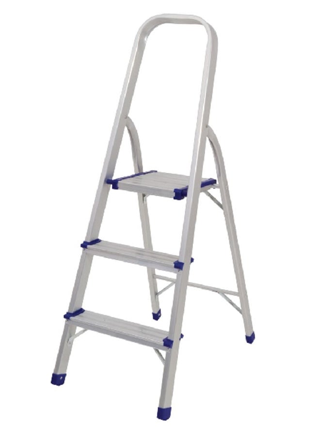 Robinson Sturdy Aluminum Non-Slip Feet Foldable 3-Step Ladder Silver 122 x 41 x 11 cm R-16003