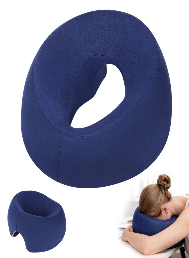 AOOSA Face Down Pillow for Massage, Massage Headrest for Bed, Face Pillow for Stomach Sleeping, BBL Pillow After Surgery Post Eye Surgery Vitrectomy Recovery, for Spa Salons Beauty Office, Dark Blue - Image 1