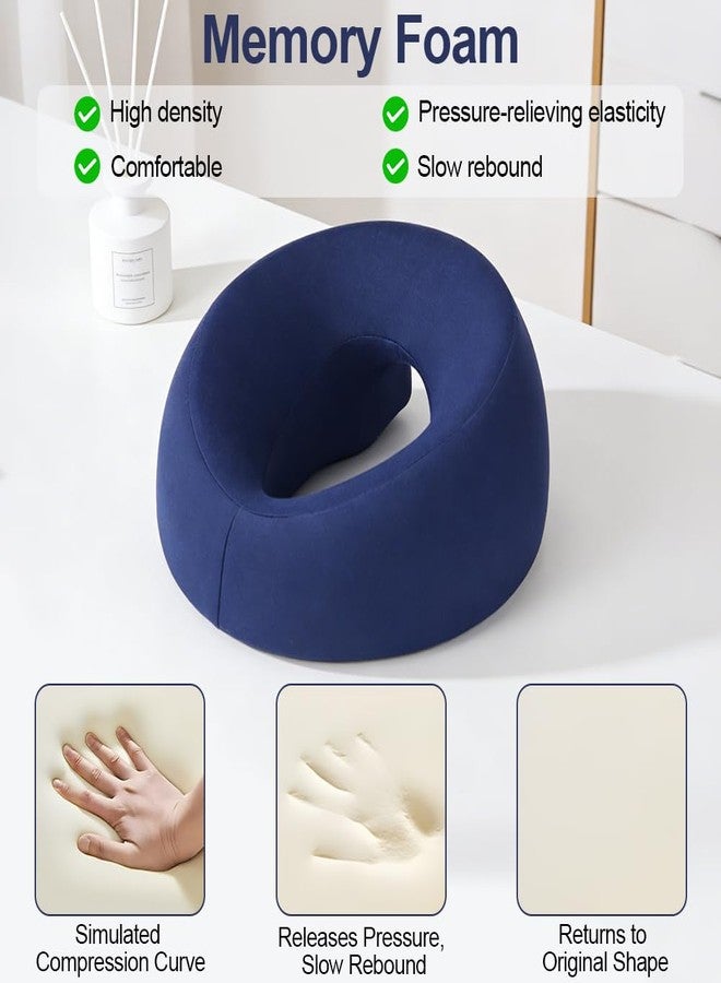 AOOSA Face Down Pillow for Massage, Massage Headrest for Bed, Face Pillow for Stomach Sleeping, BBL Pillow After Surgery Post Eye Surgery Vitrectomy Recovery, for Spa Salons Beauty Office, Dark Blue - Image 3