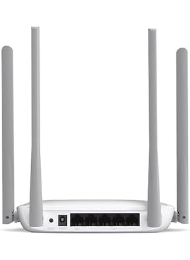 MERCUSYS N300 Wi-Fi Router
SPEED: 300 Mbps at 2.4 GHz
SPEC: 4× Fixed External Antennas, 3× 10/100 Mbps LAN Ports, 1× 10/100 Mbps WAN Port
FEATURE: MERCUSYS APP, Reset Button, IPTV, IPv6, Parental Controls, Guest Network, Easy Installation, ISP Preset (Agile Config) White - Image 2