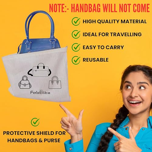 FAB ELLITE Cotton Dust Bags for Handbags | Foldable Travel Storage Pouches with Drawstring | Purse & Clutch Organizer for Wardrobe & Closet | (Pack of 5) (COTTON DUST BAG) (Packing Cubes) - Image 5