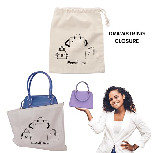 FAB ELLITE Cotton Dust Bags for Handbags | Foldable Travel Storage Pouches with Drawstring | Purse & Clutch Organizer for Wardrobe & Closet | (Pack of 5) (COTTON DUST BAG) (Packing Cubes) - Image 4