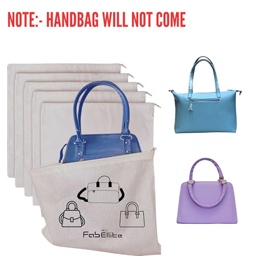 FAB ELLITE Cotton Dust Bags for Handbags | Foldable Travel Storage Pouches with Drawstring | Purse & Clutch Organizer for Wardrobe & Closet | (Pack of 5) (COTTON DUST BAG) (Packing Cubes) - Image 2