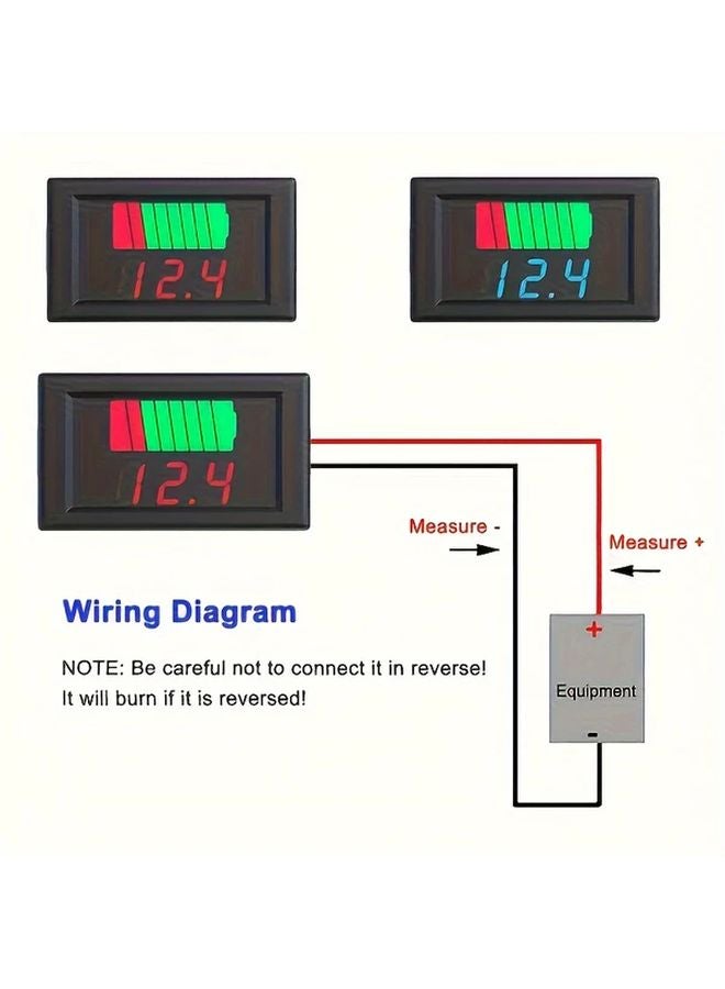 Red Battery Charge Level Indicator LED Display 0 01V Precision 36V ABS Resin - Image 5