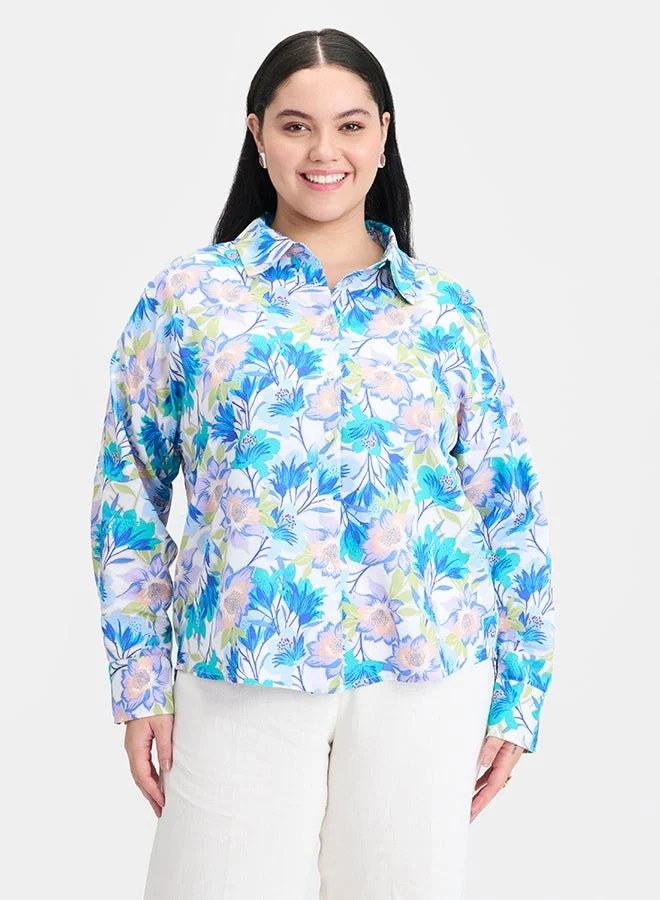 Virgio VIRGIO Linen Printed Button Shirt