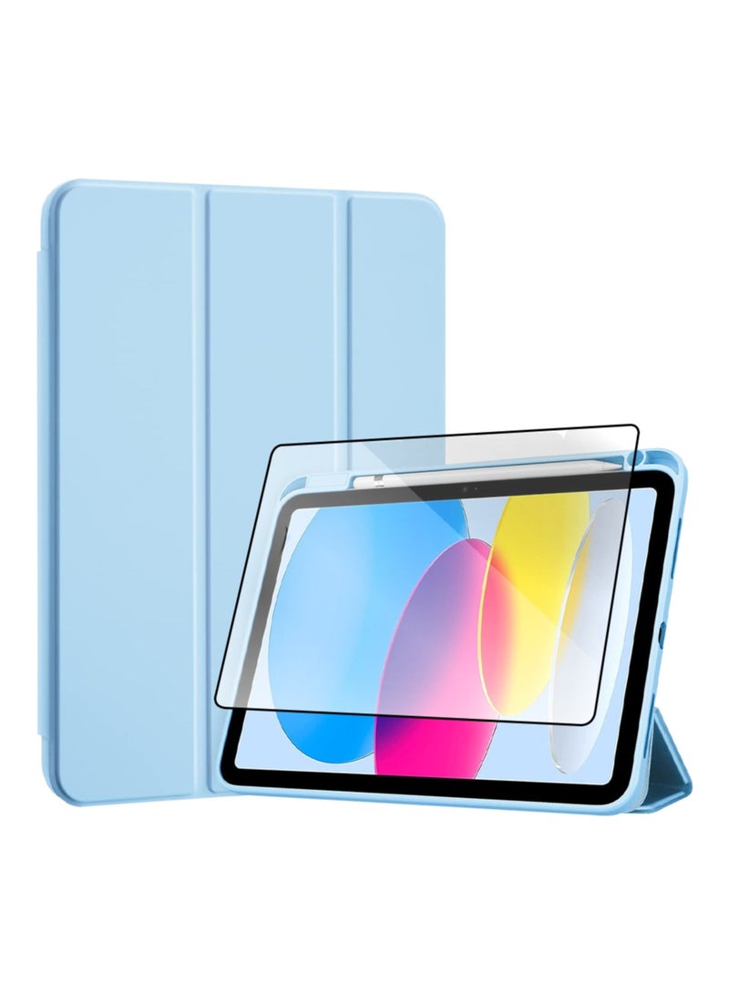 glassology حزمة لجهاز iPad Air 13 (2024) – غلاف Y Fold نحيف وخفيف مع حماية محسّنة للشاشة، وظيفة الاستيقاظ/النوم التلقائية، تصميم مغناطيسي قابل للتثبيت، وحماية مزدوجة الجوانب باللون الأزرق - Image 1