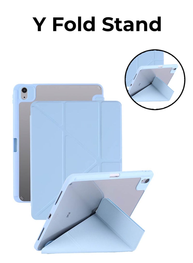 glassology حزمة لجهاز iPad Air 13 (2024) – غلاف Y Fold نحيف وخفيف مع حماية محسّنة للشاشة، وظيفة الاستيقاظ/النوم التلقائية، تصميم مغناطيسي قابل للتثبيت، وحماية مزدوجة الجوانب باللون الأزرق - Image 2