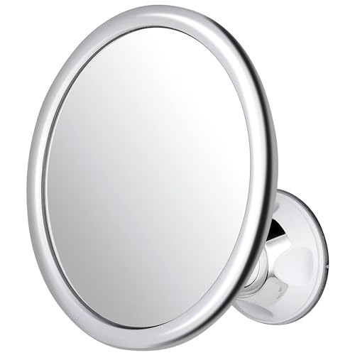 MIRRORVANA Anti Fog Mirror for Shower - Fogless, Shatterproof Shaving Mirror with 360° Swivel and Adjustable Suction Cup - 6.7" x 6.7" Round (Classic Chrome) - Image 1