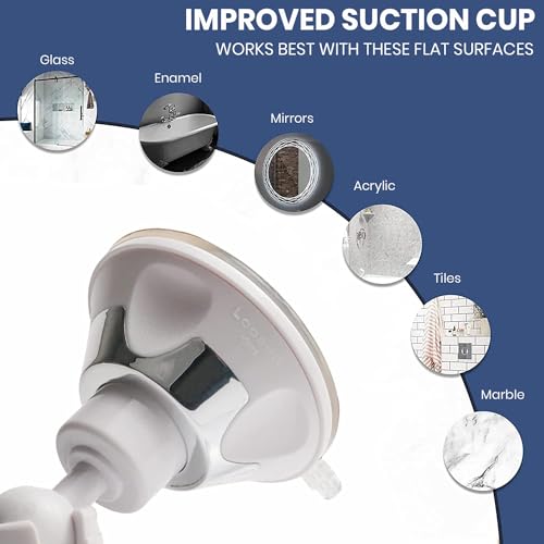 MIRRORVANA Anti Fog Mirror for Shower - Fogless, Shatterproof Shaving Mirror with 360° Swivel and Adjustable Suction Cup - 6.7" x 6.7" Round (Classic Chrome) - Image 3