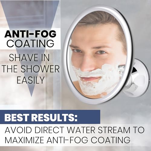 MIRRORVANA Anti Fog Mirror for Shower - Fogless, Shatterproof Shaving Mirror with 360° Swivel and Adjustable Suction Cup - 6.7" x 6.7" Round (Classic Chrome) - Image 5