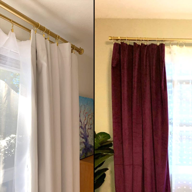 WeeksEight 40 Pack Gold Curtain Rings with Clips, Curtain Hooks Hangers Clip Rings for Hanging Drapes Bows Hat, Drapery Rings 1.26 in I D, Fits up to 1 in Diameter Curtain Rod. - Image 5