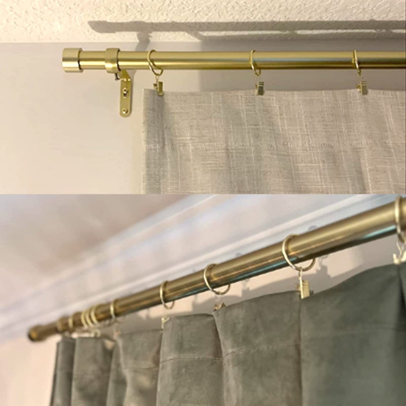 WeeksEight 40 Pack Gold Curtain Rings with Clips, Curtain Hooks Hangers Clip Rings for Hanging Drapes Bows Hat, Drapery Rings 1.26 in I D, Fits up to 1 in Diameter Curtain Rod. - Image 4