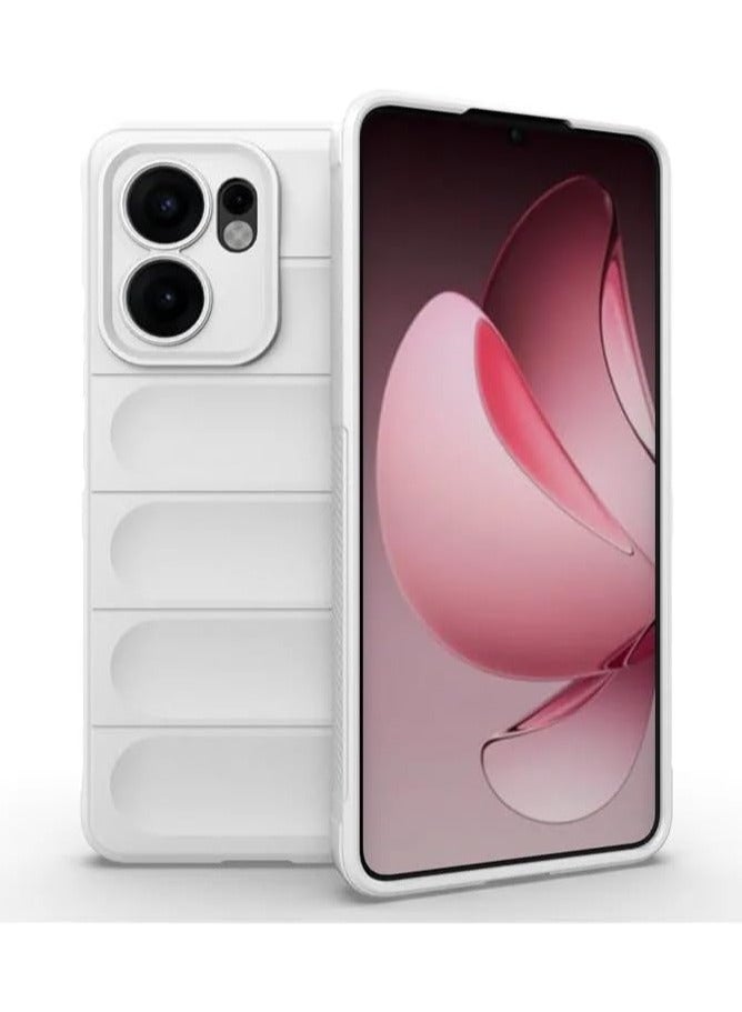 Premium Protection Back Silicone Case Compatible with Oppo Reno 13 5G Magic Shield Shockproof Case with Camera Protection (White)