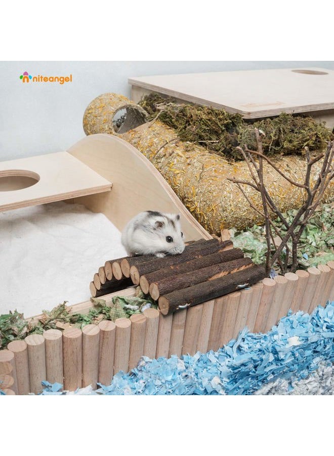 Niteangel Wooden Ladder Bridge, Hamster Mouse Rat Rodents Toy, Small Animal Chew Toy, 9" L - Image 2