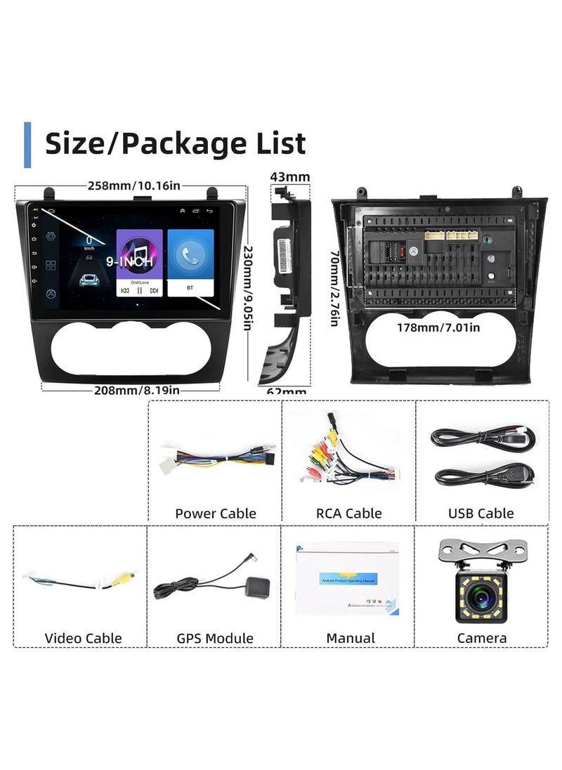 SHEZA STAR - Android Screen For Nissan Altima 2008 To 2012 4GB RAM 64GB Memory Support Apple Carplay Android Auto Full HD Touch Screen built In Bluetooth USB Radio WiFi Play Store Backup Camera include(Manual AC) - Image 1