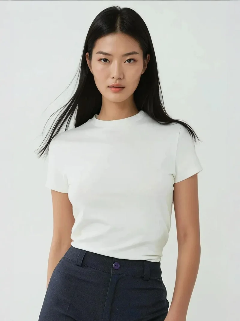 HICCUP Regular Fit Crew Neck Cotton T-Shirt