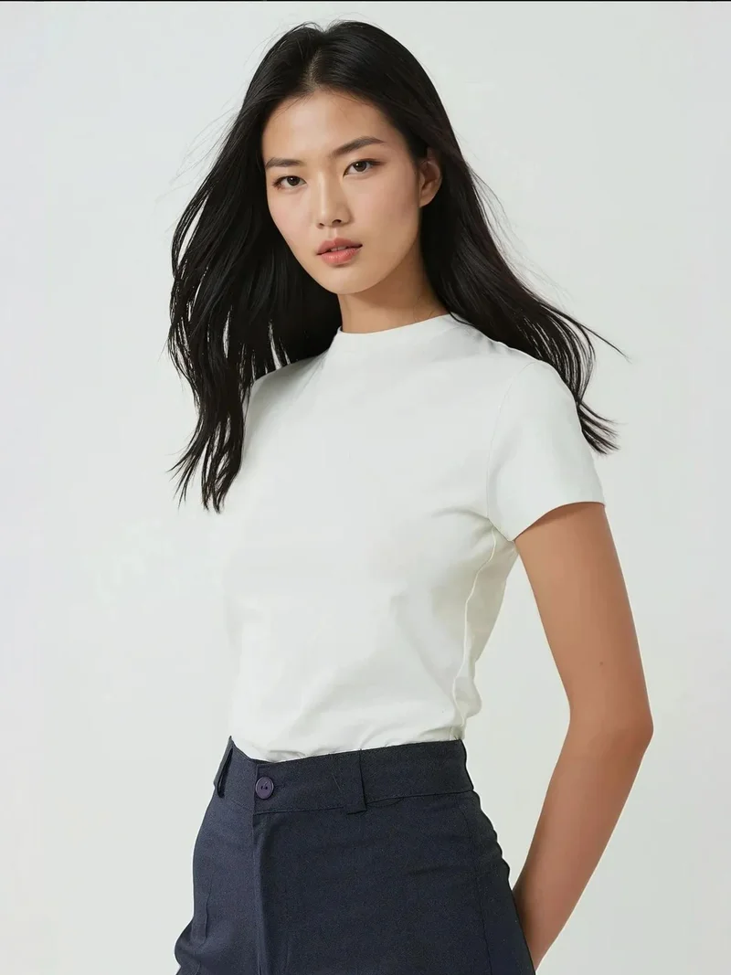 HICCUP Regular Fit Crew Neck Cotton T-Shirt